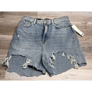 BDG Urban Outfitters Mom High Rise Cut Off Distressed Denim Shorts Size 28 NWT
